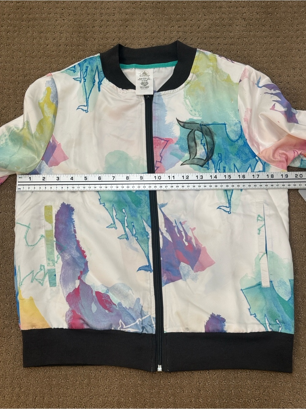 Disney White Watercolor Bomber Jacket - Women's NWT - Picture 7 of 11